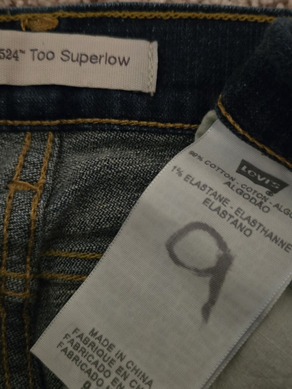 Levis 524 Too Superlow Jeans Womens Sz 9 Straight - Picture 6 of 8